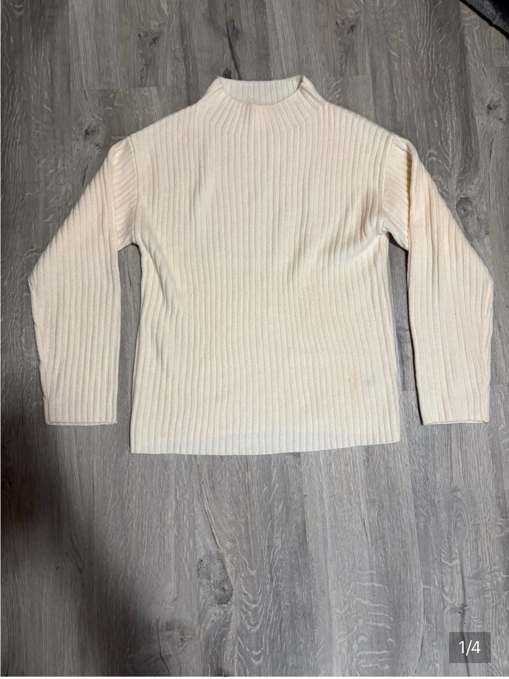 3 for $14 Joe Fresh Cream Ribbed Mock Turtleneck Sweater size small